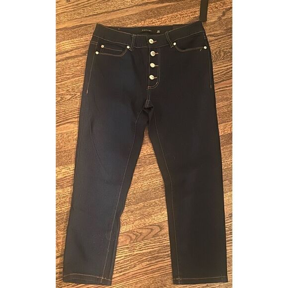 TAHARI Emily SKINNY BUTTON DENIM capri JEANS size 6 BNWT - Picture 8 of 11